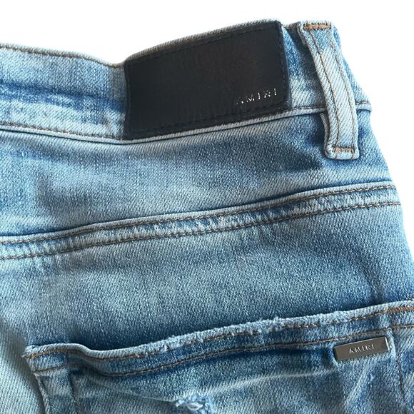 AMIRI: Men's Slim Fit Tie Dye Art Patch Jeans - 30 - Picture 6 of 7